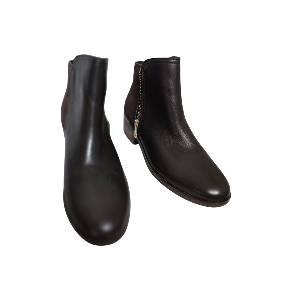 Sperry‎ Top-Sider Womens Brown Leather Suede Mixed Media Ankle Booties Side Zip